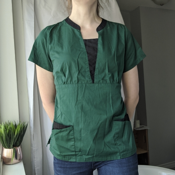 3/$30 Empire Waist Fitted Scrub Top - Picture 2 of 6